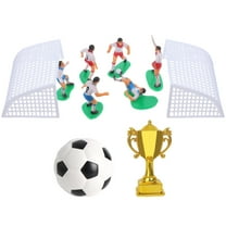 Quqiuxian 1 Set Cake Decor Soccer Cake Decoration Soccer Themed Landscape Decors Miniature Soccer Figure