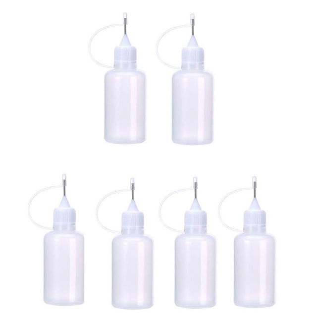 Inteprter De botellas para apretar agujas, aplicador de pegamento profesional blanco, herramientas pequeñas, suficientes puntas de plástico Artesanía