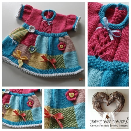 Patchwork Judy Baby Dress Knitting Pattern C004 -