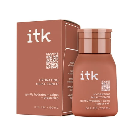 ITK Skincare Hydrating Milky Face Toner with Hyaluronic Acid and Squalane for All Skin Types, 5 oz