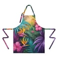 thumbnail image 2 of Colorful Tropical Leaf Pattern Apron-Garden Aprons for Women with Pockets-Cotton Linen Waterproof Kitchen Cooking Gardening Aprons Adjustable for Kitchen,Cooking,BBQ and Salon 33x27 Inch, 2 of 7