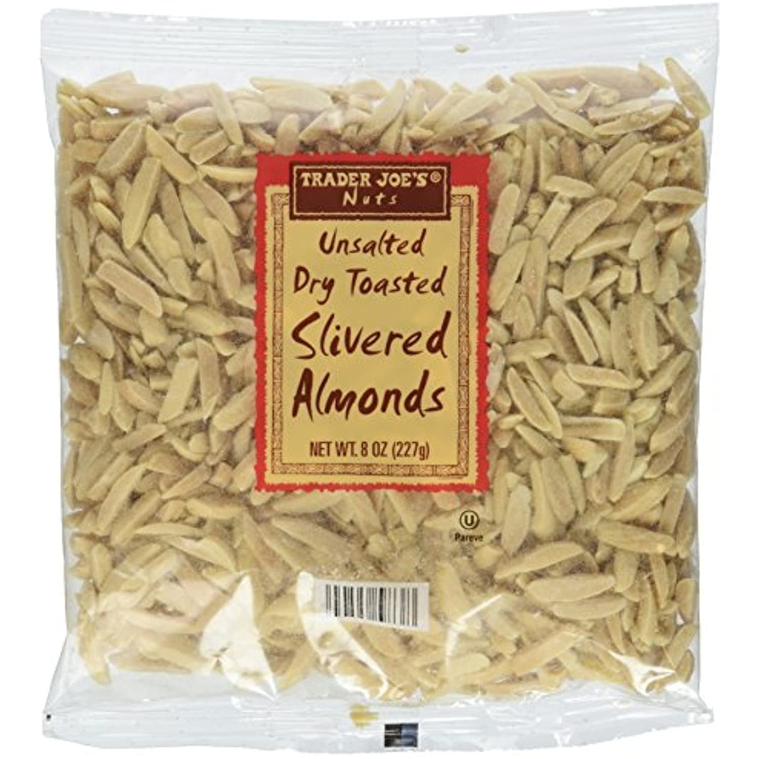 TJ Unsalted, Dry Toasted Slivered Almonds