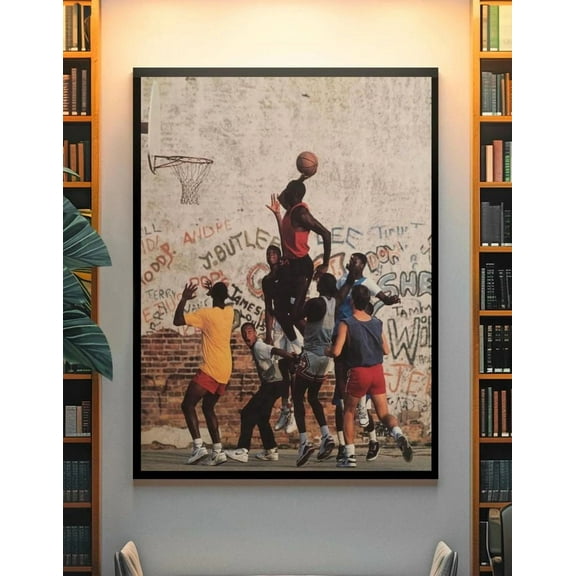 Retro 90s Sports Classic Basketball Promotion Collectible Poster, Size 24''x36''