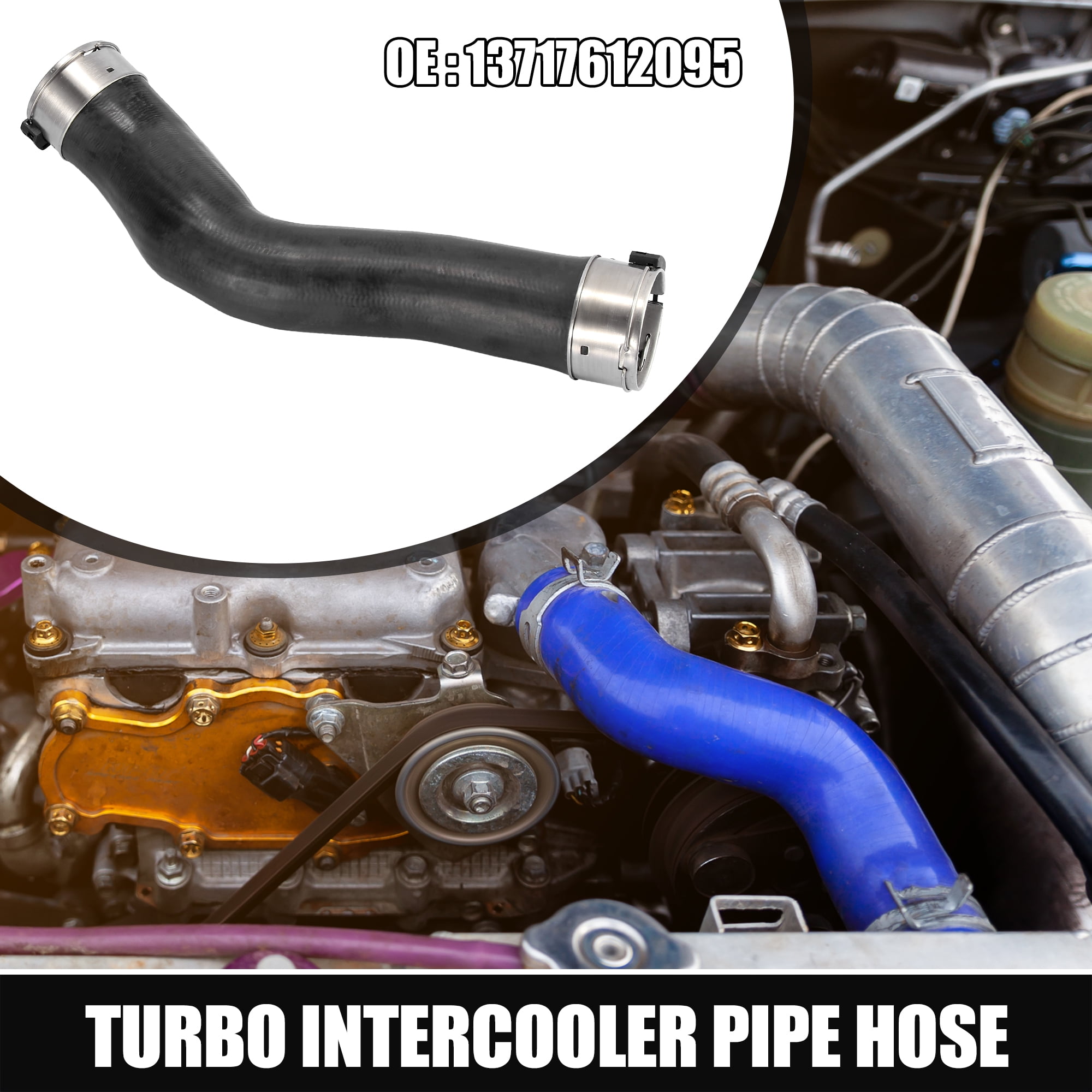 Unique Bargains Car Turbo Intercooler Pipe Hose Air Intake Hose 13717612095 for BMW 5