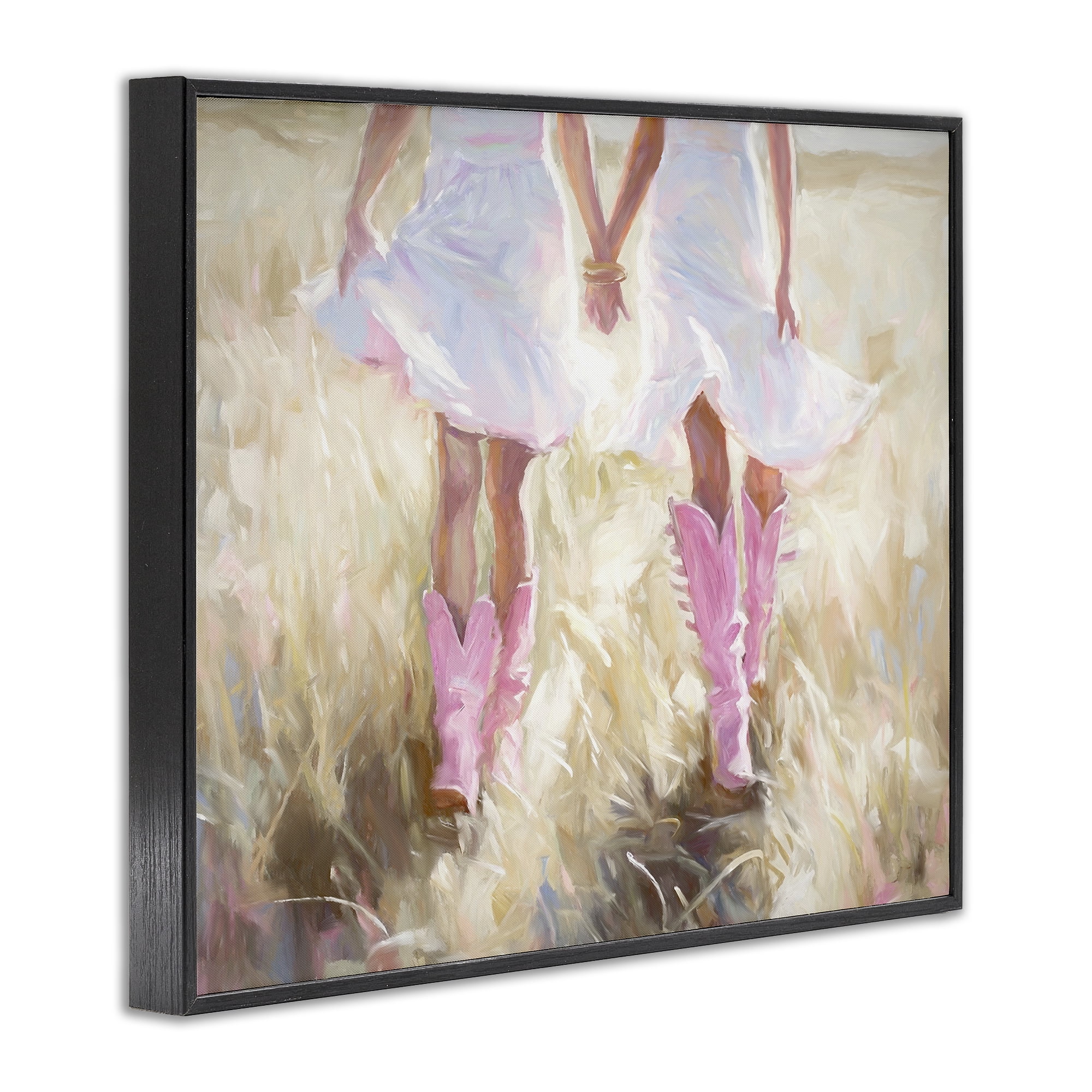 Stupell Industries Cowgirl Best Friends Novelty Painting Black Framed Art Print Wall Art, 14 x 11
