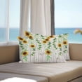 thumbnail image 3 of Lumbar Pillow Covers 20x12 Inch Set of 2, Sunflower Waterproof Outdoor Pillow Covers, Green Botanical Summer Spring Vintage Decorative Cushion Pillowcases for Couch, Sofa, Bed, Garden, Patio, 3 of 9