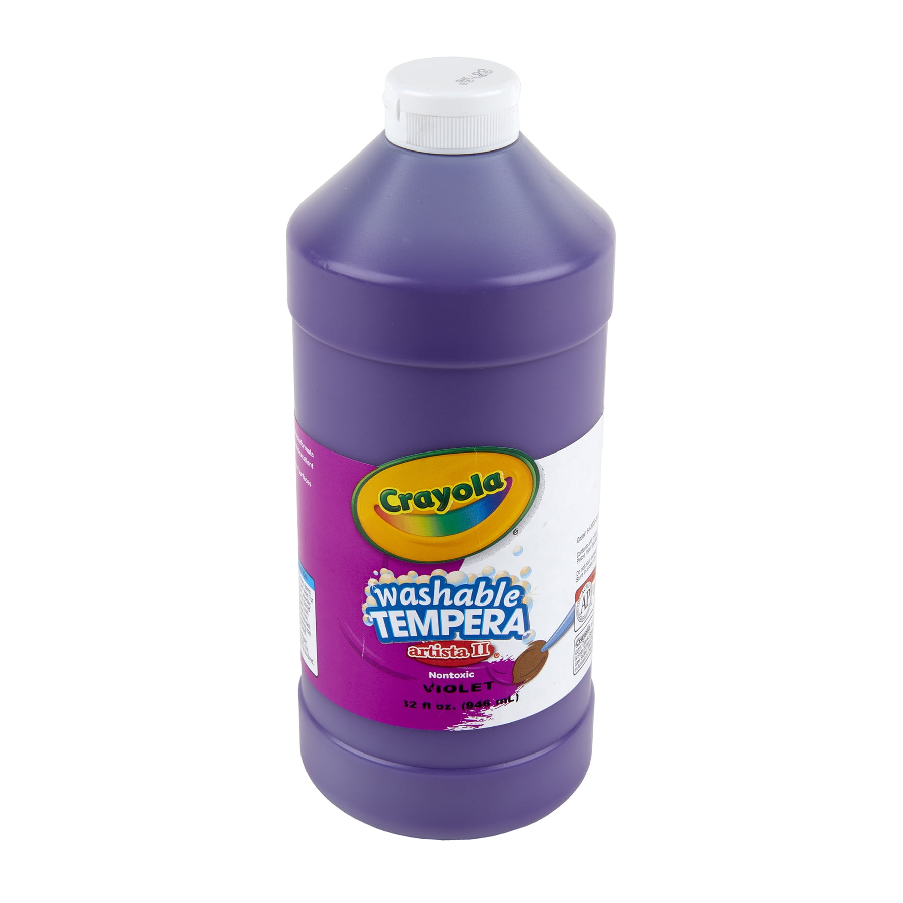 Crayola Artista II Washable Tempera Paint, 32 oz, Violet, Pack of 3