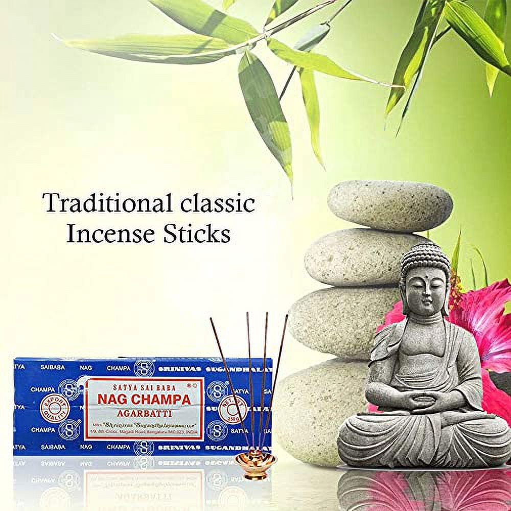 Satya Sai Baba Nag Champa Agarbatti Pack of 2 Incense Sticks Boxes 250gms Each Hand Rolled Agarbatti Fine Quality Incense Sticks for Purification, Relaxation, Positivity, Yoga, Meditation