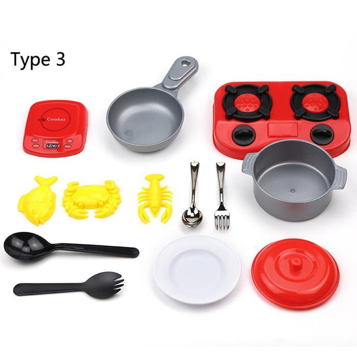 13/17Pcs Cartoon Kitchen Cookware Playset Tableware Toy For Kids Gift Caroj
