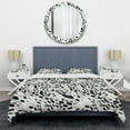 thumbnail image 3 of Designart "Snow Leopard Spots In Black And White" Geometric Bedding Covert Set - Modern & Contemporary Bed Set With 2 Shams, 3 of 5