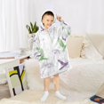 thumbnail image 6 of FORMRS Wearable Blanket Hoodie with Sleeves for Kids Cozy Flannel Sweatshirt, Purple Birds, 6 of 7