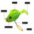 thumbnail image 6 of Tnobhg 6CM/10G/14G Paddle Tail Fishing Lure with Hook Spinner 3D Eyes Swimbait Artificial Soft Bait Freshwater Saltwater Bass Trout Fishing Accessories, 6 of 7