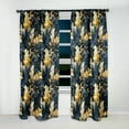 thumbnail image 4 of Designart "Tropical Plants In Yellow And Blue Patterns" Tropical Blackout Curtain Single Panel, 4 of 4