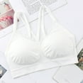 thumbnail image 2 of Ahuyic Summer Plus Size Bra For Women, Womens Solid Color Casual Bra, Fashion Womens Solid Color Lace Seamless Casual Beautiful Back Strap Sports Bra,White Free Size, 2 of 4