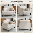 thumbnail image 5 of Bezseller 41" Oversized Accent Chair with Pouf Ottoman for Living Room, Beige, 5 of 7