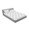thumbnail image 2 of Ambesonne Geometric Fitted Sheet & Pillow Sham Set, Minimalist Squares, Full, Pale Grey and White, 2 of 2