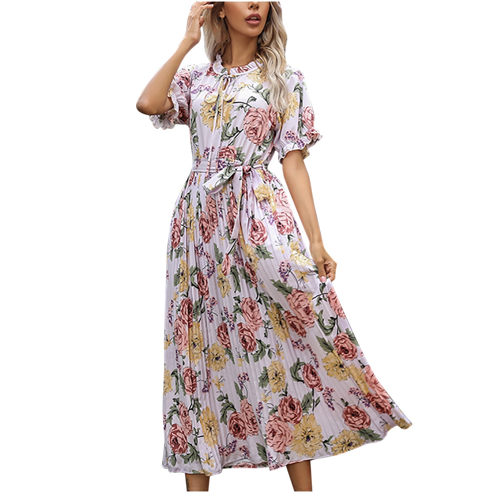 Prom floral printed summer bridesmaid dresses 4991