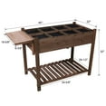 thumbnail image 6 of IVV Elevated Wooden Raised Garden Bed - 8 Grid Planter Box with Folding Side Table and Storage Shelf, Fabric Liner & Drainage Holes for Vegetables, Herbs, and Flowers - Dark Brown, 6 of 8