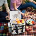 thumbnail image 5 of FORMRS Insulated Cooler Bag 24 Cans Capacity Soft Leakproof Lunch Box with Side Pockets, Green Wildflower Pattern, 5 of 7