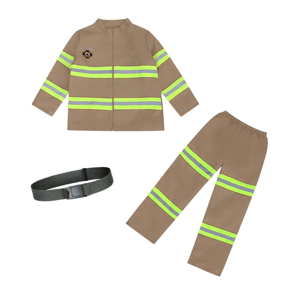Boys Firefighter Officer Dress Up Outfit For Boys Kids Fireman Outfit For Party Show Performance