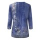 thumbnail image 5 of Camisas de manga 3/4 para mujer Camisetas gráficas con estampado lindo Blusas Casual Tallas grandes Tops básicos Jersey azul / L, 5 of 8
