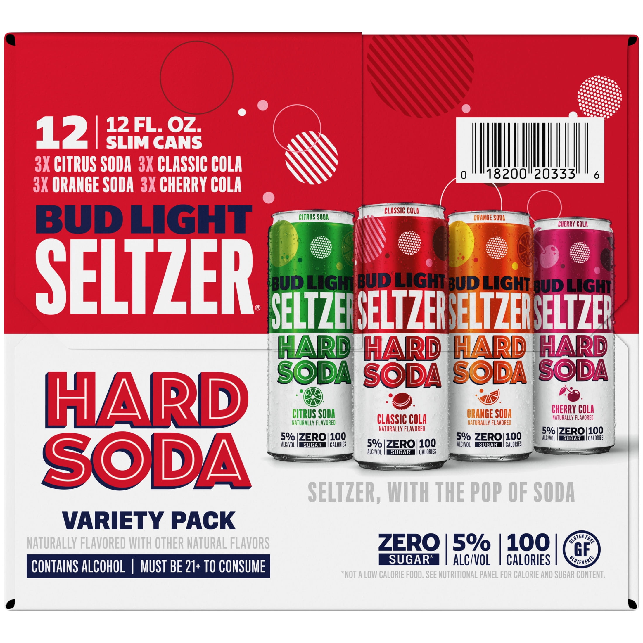 Bud Light Hard Seltzer Hard Soda Variety Pack, 12 Pack, 12 fl oz Aluminum Cans, 5 % ABV