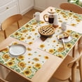thumbnail image 5 of Yellow Sunflower Placemats Set of 8 Vintage Country Bee Farmhouse Floral Place Mats Indoor Wipeable Table Mats Washable Cloth Dining Table Placemats for Kitchen Holiday Party Home Decor 13x19 Inch, 5 of 9