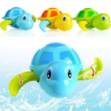 Baby Bath Toys Toddler Cute Turtle Animal Wind Up Chain Bathing Water Toy Float Pool Swimming Bathtub Playing Toy for Boys Girls - Set of