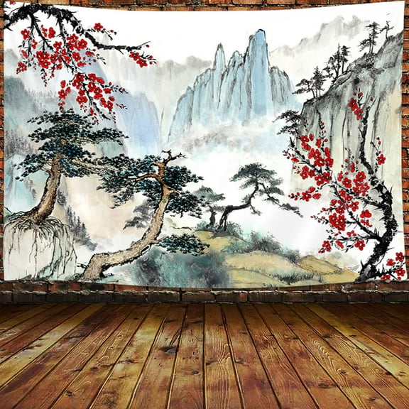 Japanese Tapestry,  Tapestry 60" X 40" Cherry Blossom Japanese Tapestry Wall Hanging Home Decor Room Decor for Bedroom Living Room Dorm (150 X 100cm)