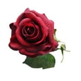 thumbnail image 2 of Single Artificial Rose Head Long Stem Crimson Simulation Flower Wedding Home Garden Arrangement Red, 2 of 6