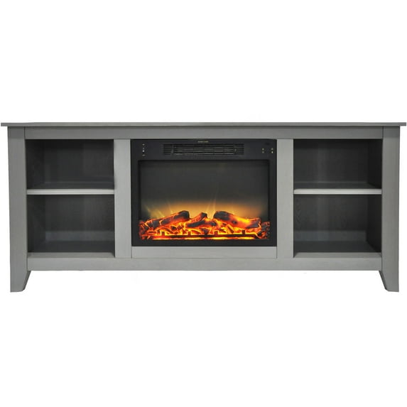 Cambridge Santa Monica Electric Fireplace Heater with 63" Entertainment Stand plus Enhanced Log and Grate Display