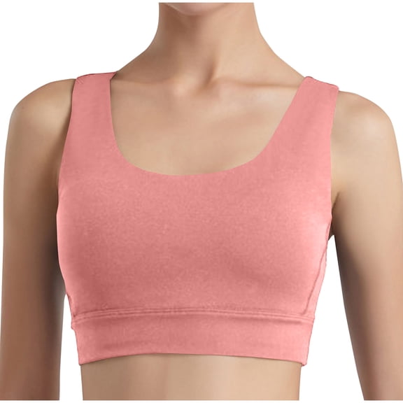 Ohufall Womens Athletic Sport Bras Solid Cashual Wirefree Full Coverage Yoga Bras Comfy Breathable Stretch High Support Gym Workout Bras for Women