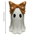 thumbnail image 2 of Halloween Cute Bow Ghosts Statue Ornament, Spooky Ghosts Resin Figurine Gothic Tabletop Decoration For Home, Offices And Party, 2 of 3