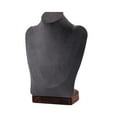 thumbnail image 4 of Expositor de collares, soporte para bustos, soporte para joyas, estante de almacenamiento, cadena para colgantes Terciopelo gris oscuro, 4 of 9