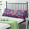 thumbnail image 2 of Paisley Long Body Pillow Cover - Vintage Bohemian Floral Print, Soft & Breathable Ethnic Fabric, Hidden Zipper, 20"x54" - Elegant Home Decor Gift for Side Sleepers & Pregnancy Support, 2 of 7