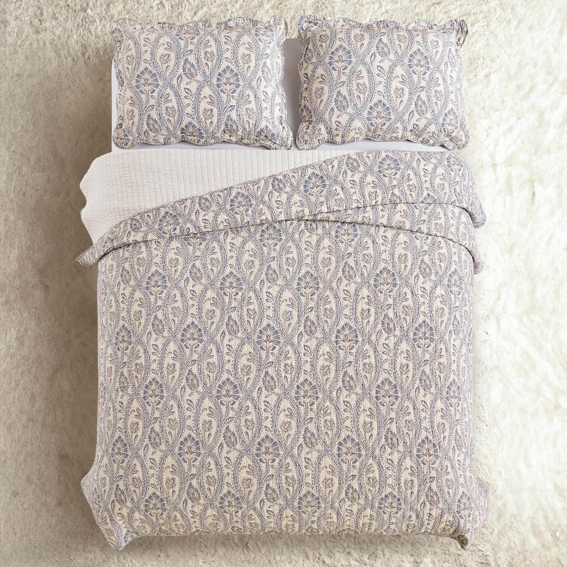 Spartina 449 Jonas Hundred 3-Piece Medallion Cotton Quilt Set, Full/Queen