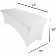 thumbnail image 2 of 4/ 6/8 ft Rectangular Spandex Tablecloth Tight Fit Table Cover Utopia Kitchen, 4 ft, White,, 2 of 2