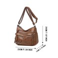 thumbnail image 3 of DGMIOCS Crossboby Bag for Women - Soft PU Leather Multi-Pocket Shoulder Bag Handbag with Adjustable Strap Brown, 3 of 8