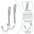 thumbnail image 3 of 20 Pcs J Shaped Hook, Snap-On Hooks, NOGIS Stainless Steel Clip-on Hook, Hanging Sink Grid Hook, Heavy Duty Wire Rack Hook for Kitchen, Bedroom, Office (Silver), 3 of 7