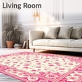 thumbnail image 2 of ODIKA 3'x5' Machine Washable Non-Slip Area Rug, Floral Bloom for High Traffic Rug, Ivory, 54331, 2 of 7