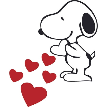 Cute Snoopy Heart Love Snoopy Customized Wall Decal Custom Vinyl