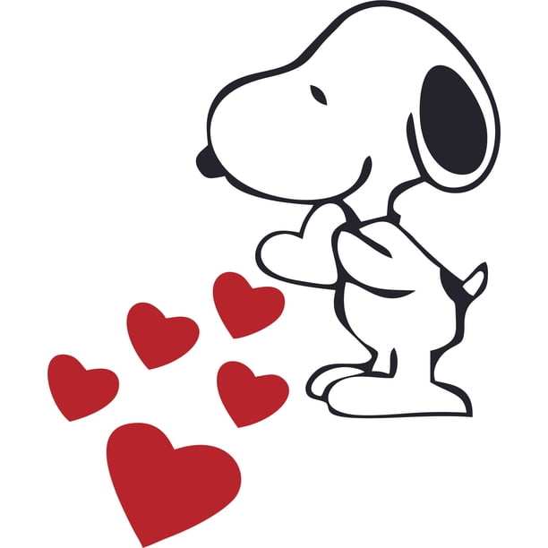 Cute Snoopy Heart Love Snoopy Customized Wall Decal
