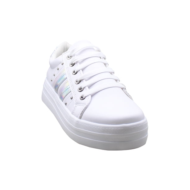TENIS CASUAL DE MUJER BLANCO SINTETICO MARCA LEON 800