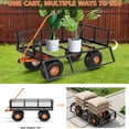 thumbnail image 6 of GARVEE Heavy Duty Steel Garden Cart,500lbs Capacity Pullable Garden Wagon with 10" All-Terrain Wheels,for Gardening Soil, Tools, and Plant Transport,Black&Yellow, 6 of 7