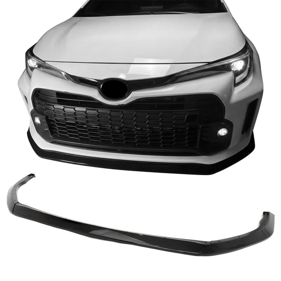 Ikon Motorsports Front Bumper Lip Spoiler for 2023-2024 Toyota GR Corolla, AS Style Gloss Black PP Injection, Lower Air Dam Chin Splitter 3PCS