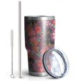 thumbnail image 2 of 30oz Dachshund Dog and Flower Floral Tumblers Stainless Steel Tumbler with Lid and Straw,Vacuum Insulated Double Wall Travel Tumbler Cups Mug with Cleaning Brush for Coffee,Tea, 2 of 7