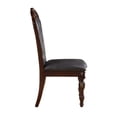 thumbnail image 4 of Formal Traditional Side Chairs Set of 2pc Cherry Finish Button Tufted Carving Wooden Dining Furniture, 4 of 6