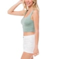 thumbnail image 4 of MixMatchy Women's Scoop Neck Sleeveless Double Layer Knit Crop Tank Top, 4 of 6