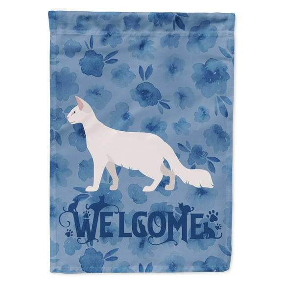 Carolines Treasures CK4937CHF Oriental Longhair Cat Welcome Flag Canvas House Size Large multicolor