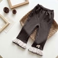 thumbnail image 5 of Ugoldhm Girl's Ribbed Knit Flare Pants Elastic Waist Ruffle Hem Bow Decor Slim Casual Bell Bottom Trousers 0-14Y, 5 of 7
